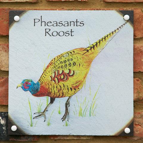 Pheasants Roost Door Sign